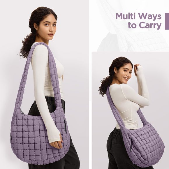 Puffer Tote Bag Large Quilted Tote Bag Quilted Carryall Bag Soft :v - Picture 2 of 6